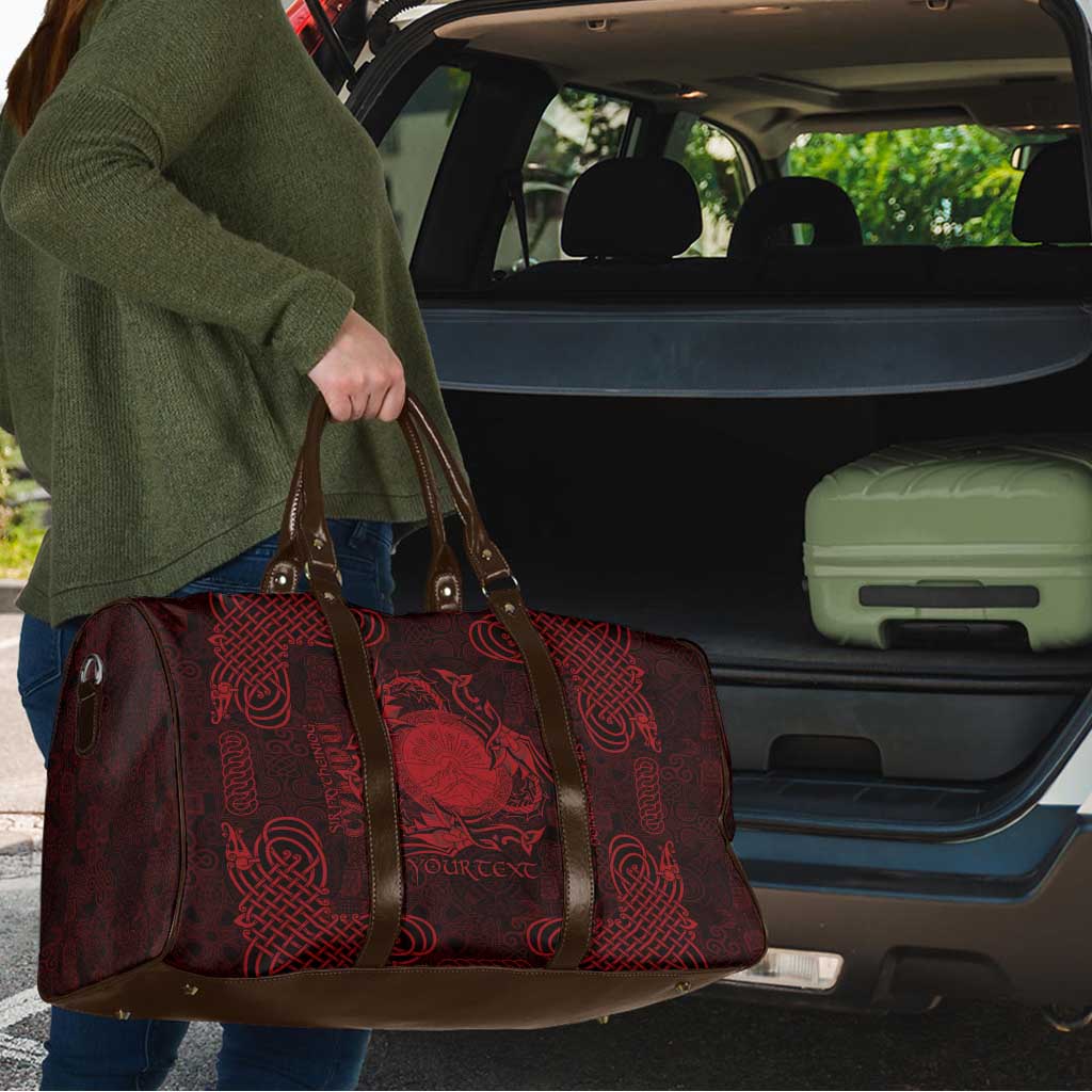 Personalized Brecknockshire Sir Frycheiniog Travel Bag Red Brecon Beacons Mountain Celtic-inspired - Wonder Print Shop