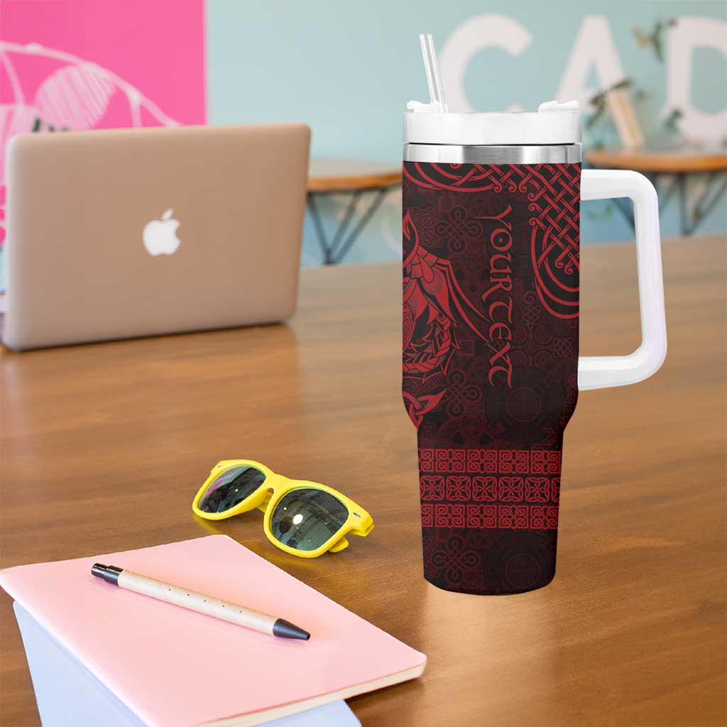 Personalized Brecknockshire Sir Frycheiniog Tumbler With Handle Red Brecon Beacons Mountain Celtic-inspired - Wonder Print Shop