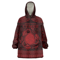 Personalized Brecknockshire Sir Frycheiniog Wearable Blanket Hoodie Red Brecon Beacons Mountain Celtic-inspired - Wonder Print Shop