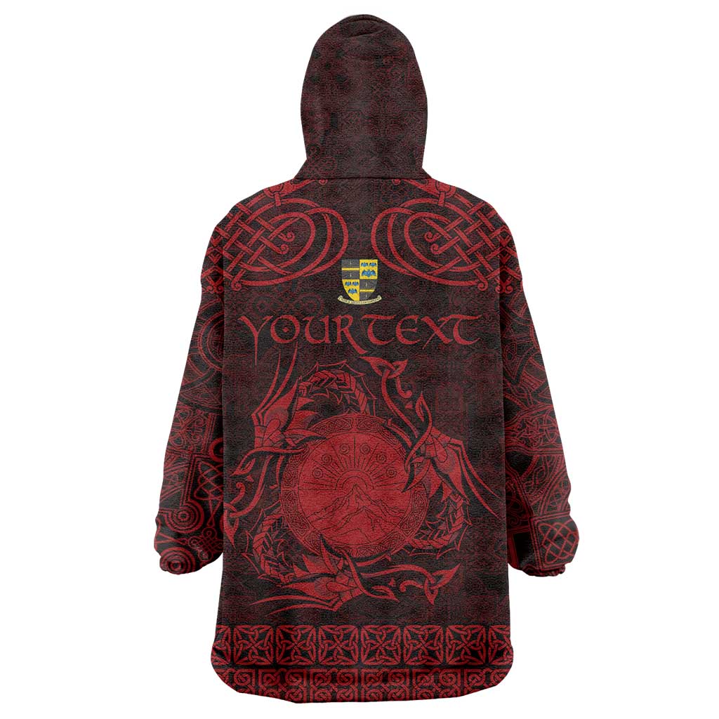 Personalized Brecknockshire Sir Frycheiniog Wearable Blanket Hoodie Red Brecon Beacons Mountain Celtic-inspired - Wonder Print Shop