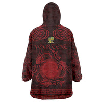 Personalized Brecknockshire Sir Frycheiniog Wearable Blanket Hoodie Red Brecon Beacons Mountain Celtic-inspired - Wonder Print Shop