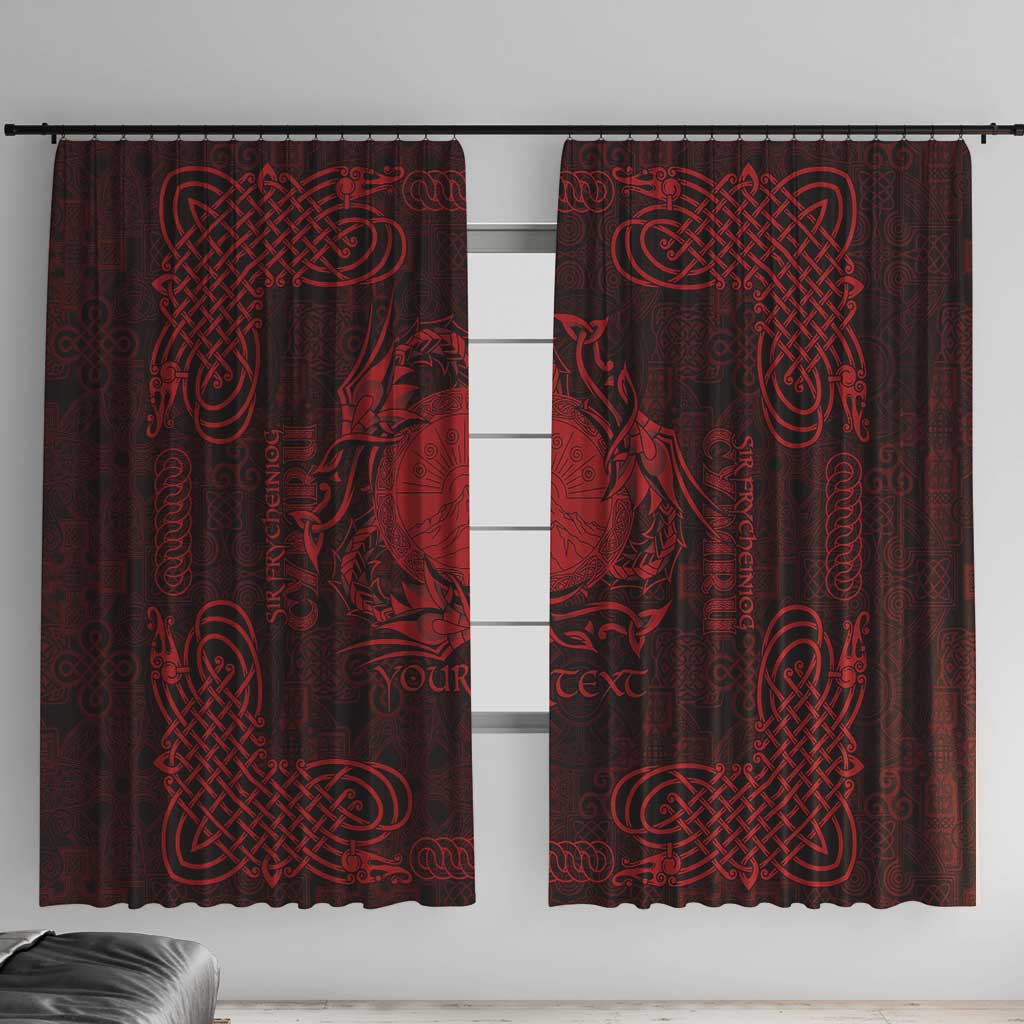 Personalized Brecknockshire Sir Frycheiniog Window Curtain Red Brecon Beacons Mountain Celtic-inspired - Wonder Print Shop