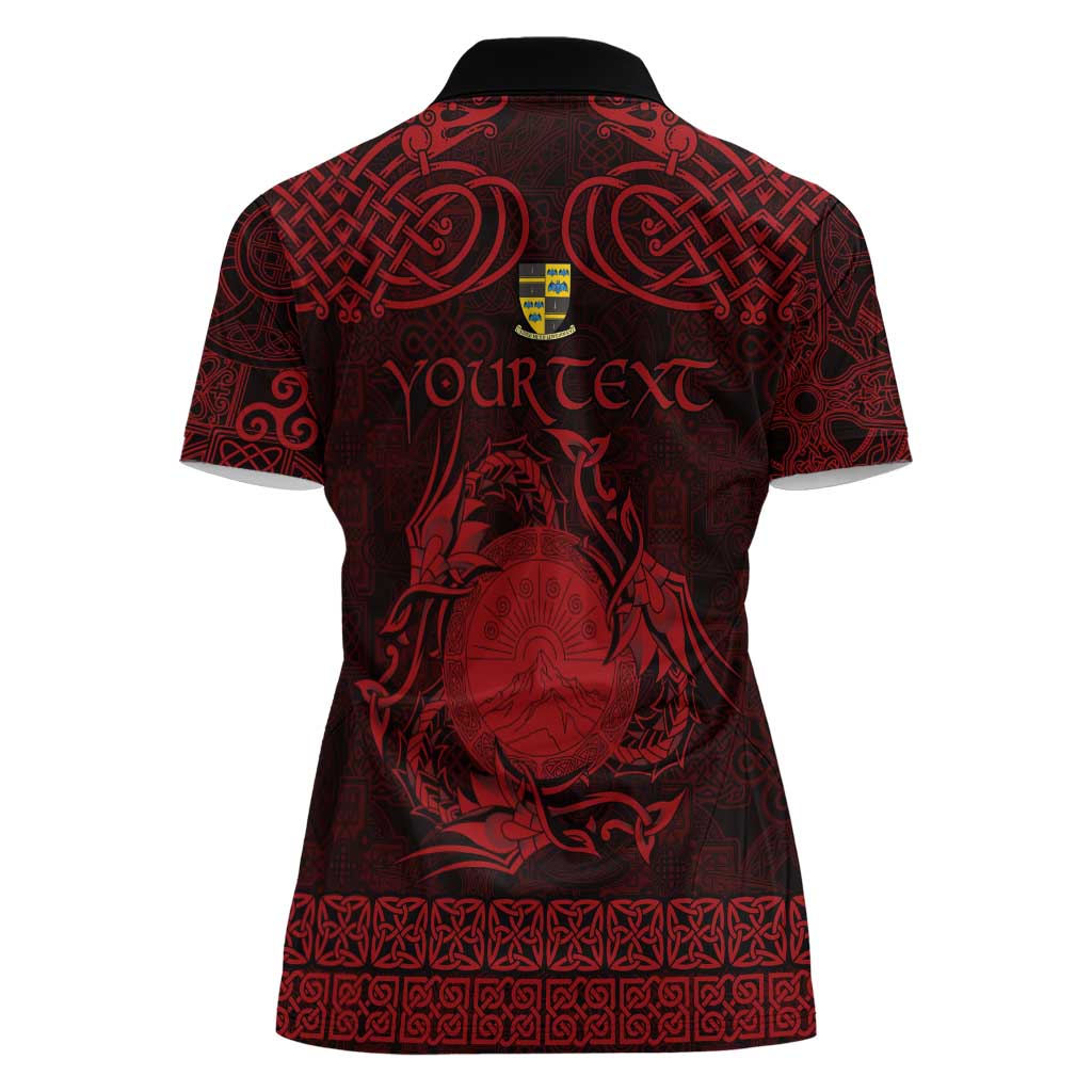 Personalized Brecknockshire Sir Frycheiniog Women Polo Shirt Red Brecon Beacons Mountain Celtic-inspired - Wonder Print Shop