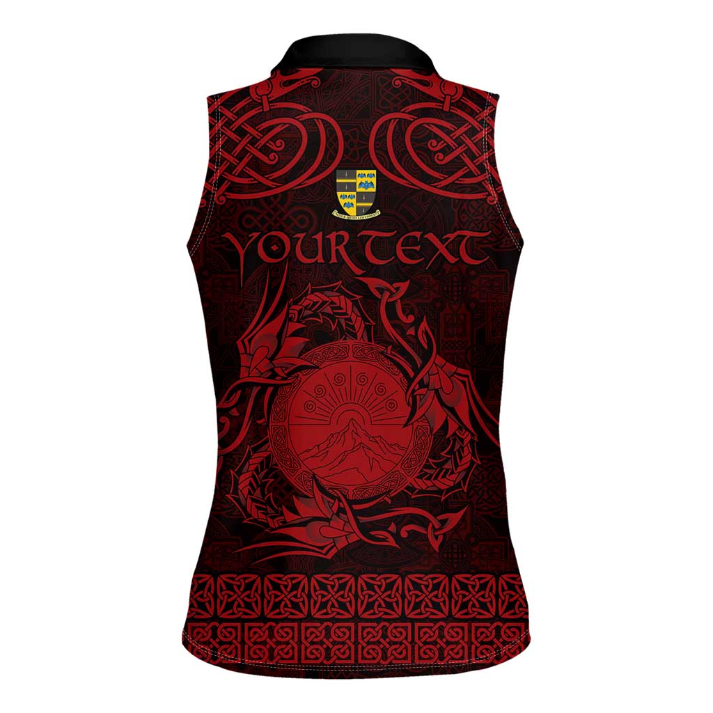 Personalized Brecknockshire Sir Frycheiniog Women Sleeveless Polo Shirt Red Brecon Beacons Mountain Celtic-inspired - Wonder Print Shop
