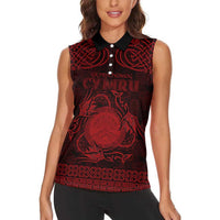 Personalized Brecknockshire Sir Frycheiniog Women Sleeveless Polo Shirt Red Brecon Beacons Mountain Celtic-inspired - Wonder Print Shop