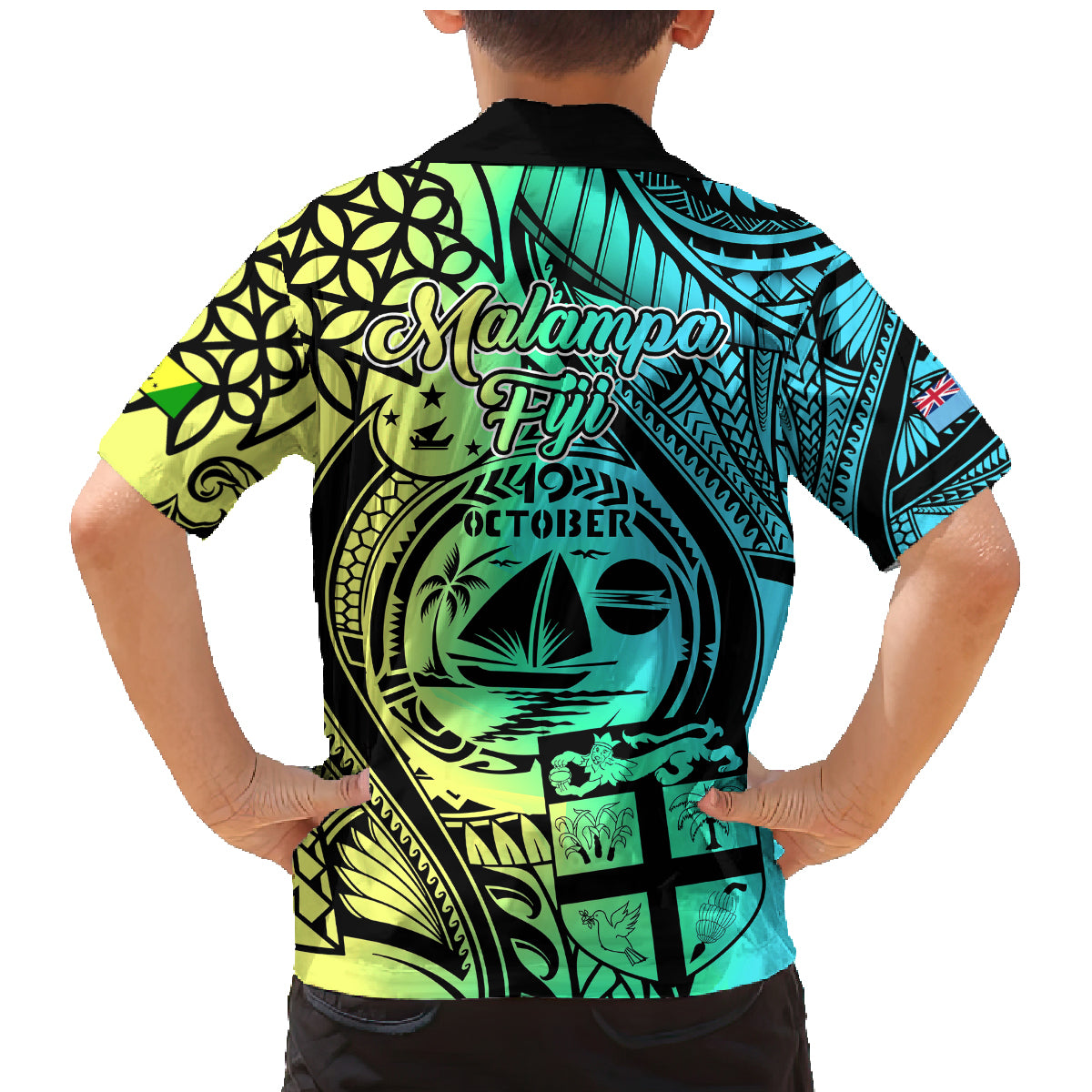 Malampa Fiji Day Family Matching Mermaid Dress and Hawaiian Shirt Vanuatu Sand Drawing With Polynesian Pattern LT9 - Wonder Print Shop