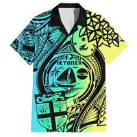 Malampa Fiji Day Family Matching Summer Maxi Dress and Hawaiian Shirt Vanuatu Sand Drawing With Polynesian Pattern - Wonder Print Shop