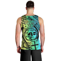 Malampa Fiji Day Men Tank Top Vanuatu Sand Drawing With Polynesian Pattern - Wonder Print Shop