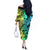 Malampa Fiji Day Off The Shoulder Long Sleeve Dress Vanuatu Sand Drawing With Polynesian Pattern - Wonder Print Shop