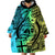 Malampa Fiji Day Wearable Blanket Hoodie Vanuatu Sand Drawing With Polynesian Pattern - Wonder Print Shop