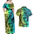 Personalised Malampa Fiji Day Couples Matching Off Shoulder Maxi Dress and Hawaiian Shirt Vanuatu Sand Drawing With Polynesian Pattern LT9 - Wonder Print Shop