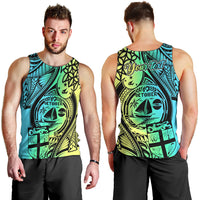 Personalised Malampa Fiji Day Men Tank Top Vanuatu Sand Drawing With Polynesian Pattern - Wonder Print Shop