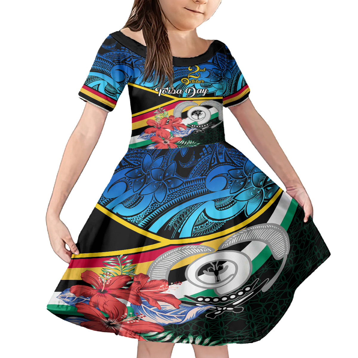 Torba Vanuatu Family Matching Tank Maxi Dress and Hawaiian Shirt Sand Drawing With Polynesian Pattern - Wonder Print Shop