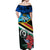 Torba Vanuatu Off Shoulder Maxi Dress Sand Drawing With Polynesian Pattern - Wonder Print Shop