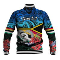 Personalised Torba Vanuatu Baseball Jacket Sand Drawing With Polynesian Pattern LT9 - Wonder Print Shop