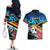 Personalised Torba Vanuatu Couples Matching Off The Shoulder Long Sleeve Dress and Hawaiian Shirt Sand Drawing With Polynesian Pattern LT9 - Wonder Print Shop
