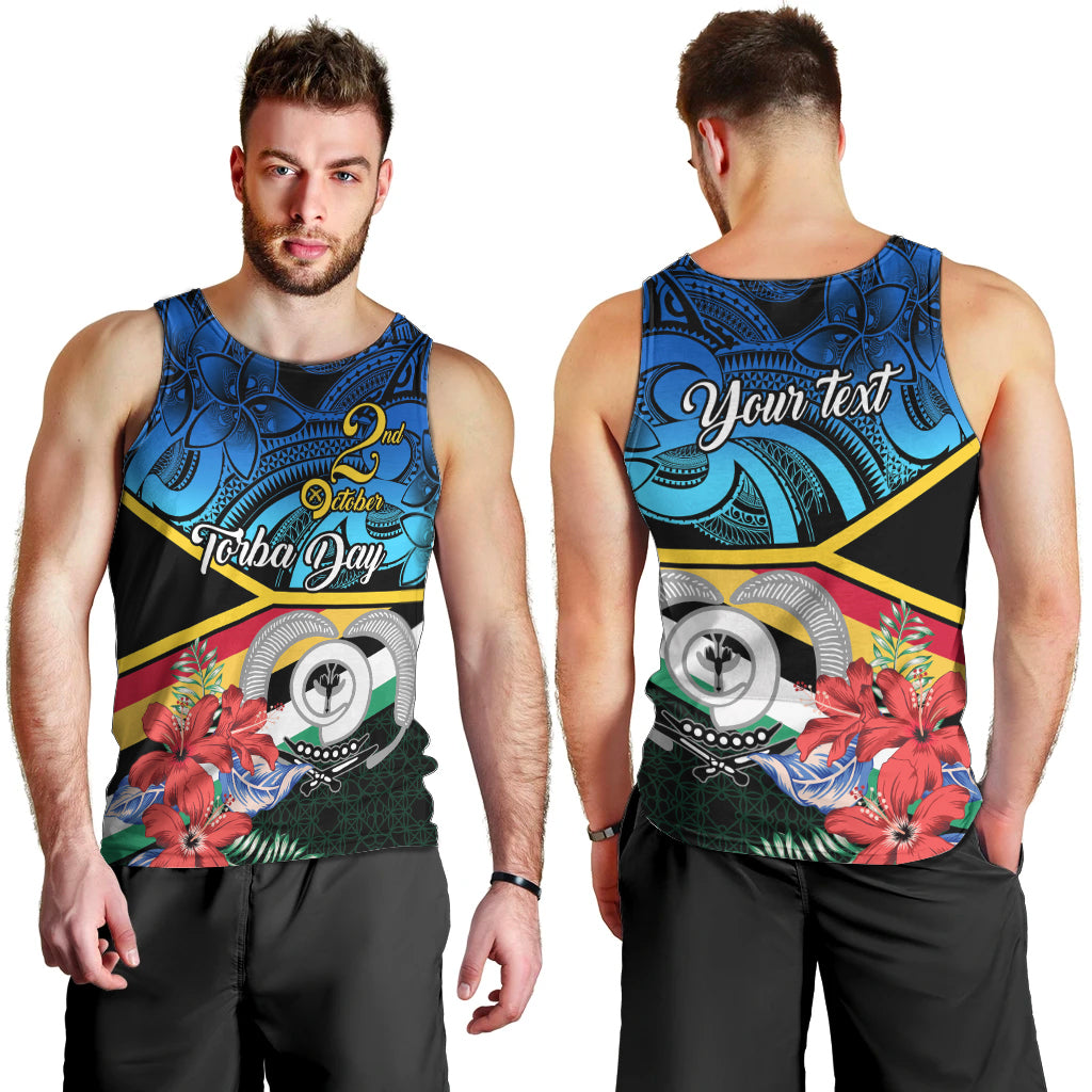 Personalised Torba Vanuatu Men Tank Top Sand Drawing With Polynesian Pattern - Wonder Print Shop