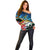 Personalised Torba Vanuatu Off Shoulder Sweater Sand Drawing With Polynesian Pattern - Wonder Print Shop