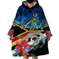 Personalised Torba Vanuatu Wearable Blanket Hoodie Sand Drawing With Polynesian Pattern - Wonder Print Shop