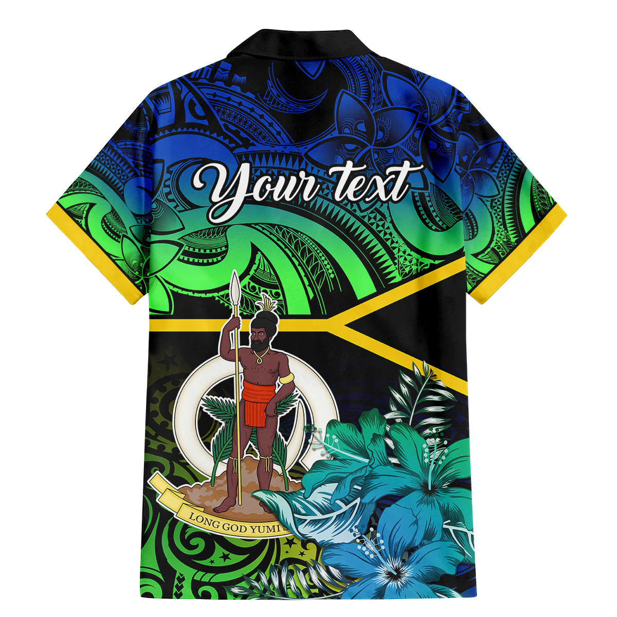 Personalised Malampa Day Family Matching Mermaid Dress and Hawaiian Shirt Vanuatu Flowers with Malampa Emblem Tribal Pattern LT9 - Wonder Print Shop