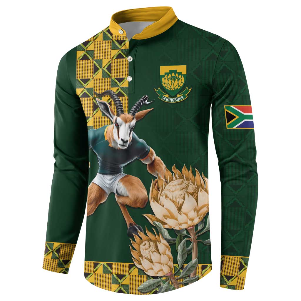 South Africa Rugby History World Champions Button Sweatshirt Springboks Make History LT9 - Wonder Print Shop