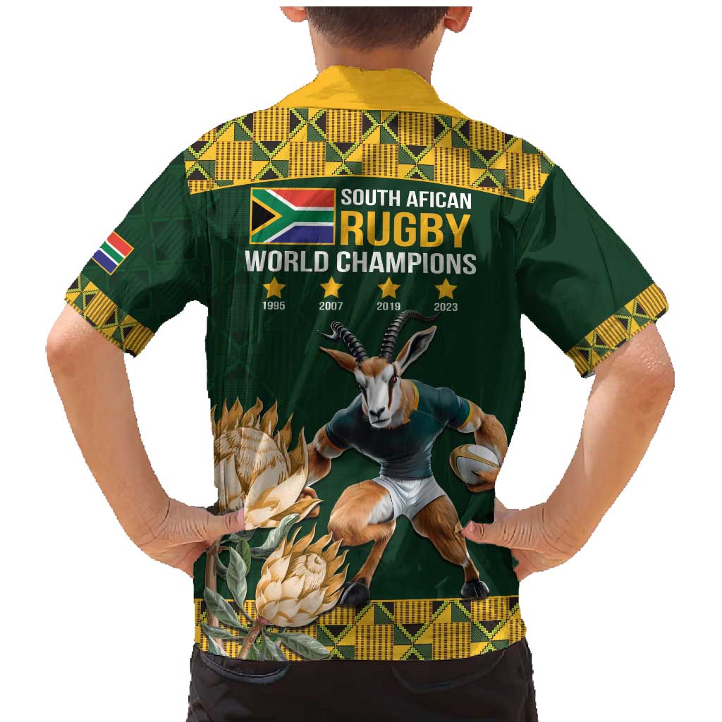 South Africa Rugby History World Champions Family Matching Mermaid Dress and Hawaiian Shirt Springboks Make History LT9 - Wonder Print Shop