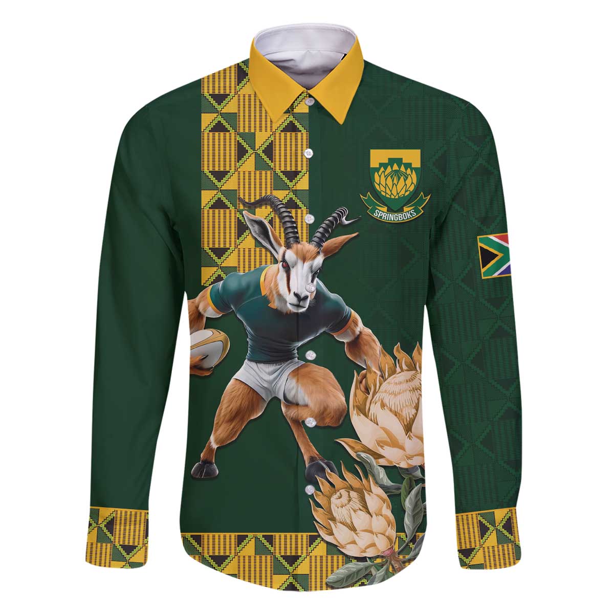 South Africa Rugby History World Champions Family Matching Off The Shoulder Long Sleeve Dress and Hawaiian Shirt Springboks Make History - Wonder Print Shop