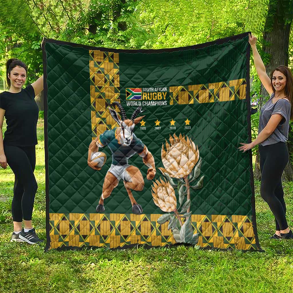 South Africa Rugby History World Champions Quilt Springboks Make History - Wonder Print Shop