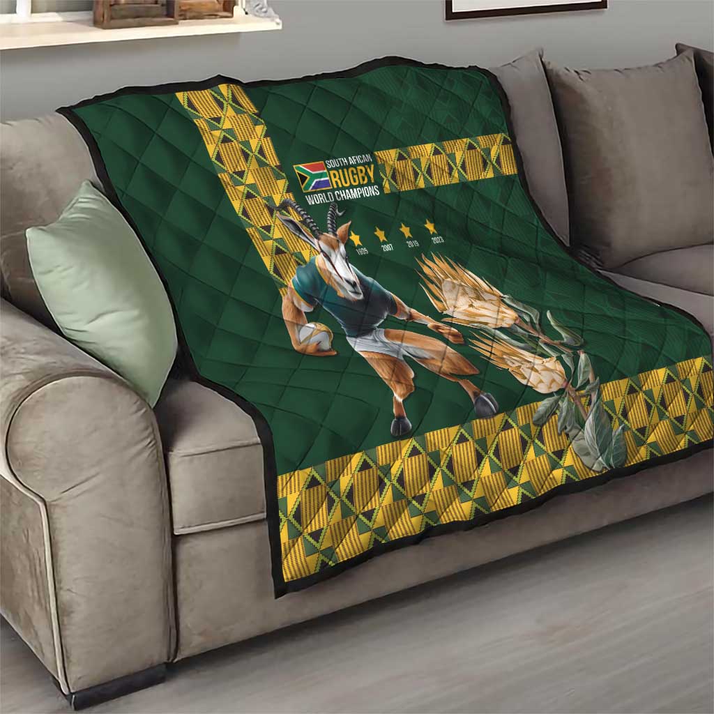 South Africa Rugby History World Champions Quilt Springboks Make History - Wonder Print Shop
