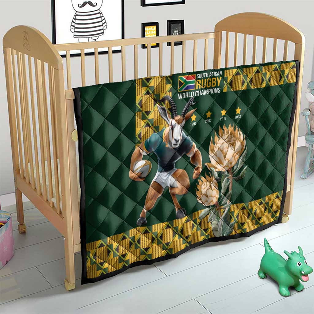 South Africa Rugby History World Champions Quilt Springboks Make History - Wonder Print Shop