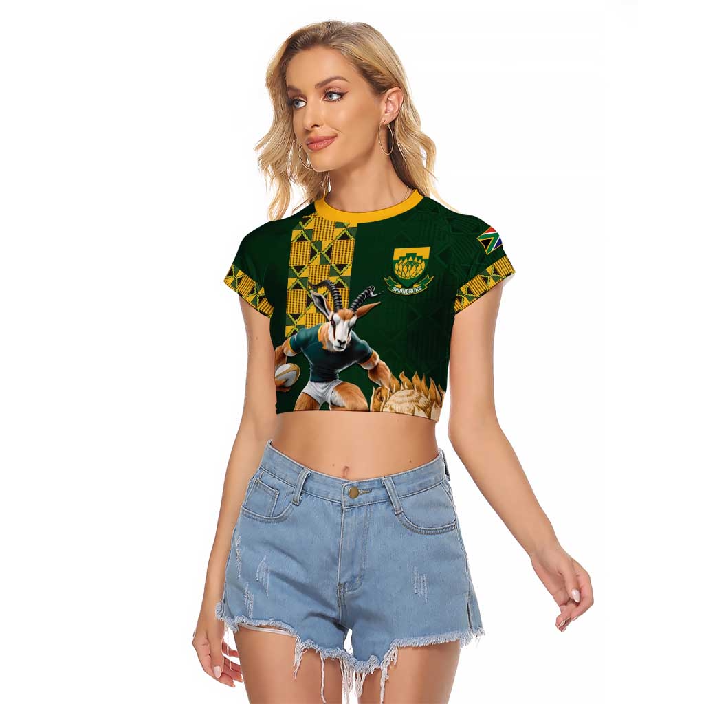 South Africa Rugby History World Champions Raglan Cropped T Shirt Springboks Make History - Wonder Print Shop