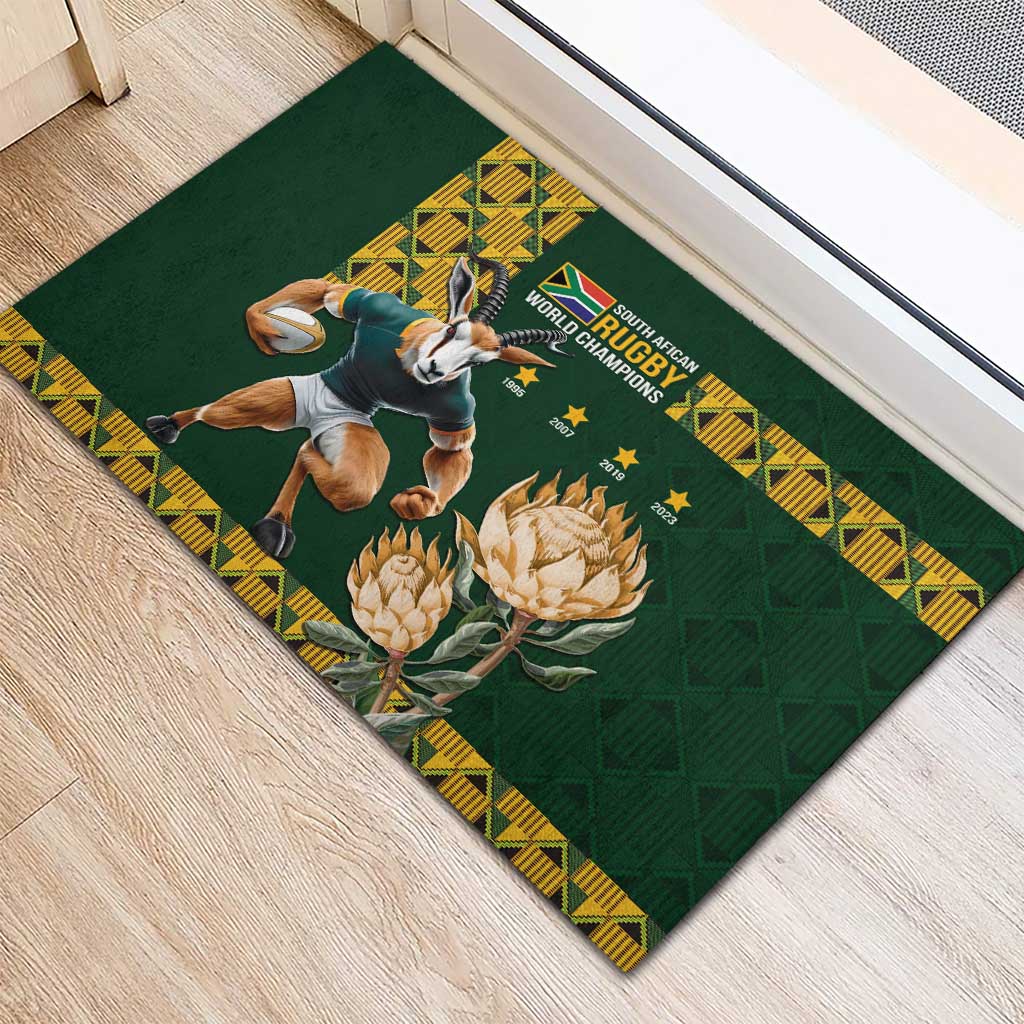 South Africa Rugby History World Champions Rubber Doormat Springboks Make History - Wonder Print Shop