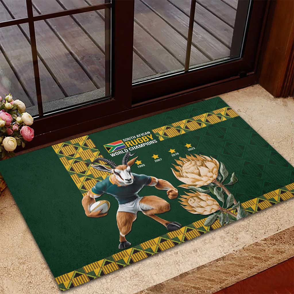 South Africa Rugby History World Champions Rubber Doormat Springboks Make History - Wonder Print Shop