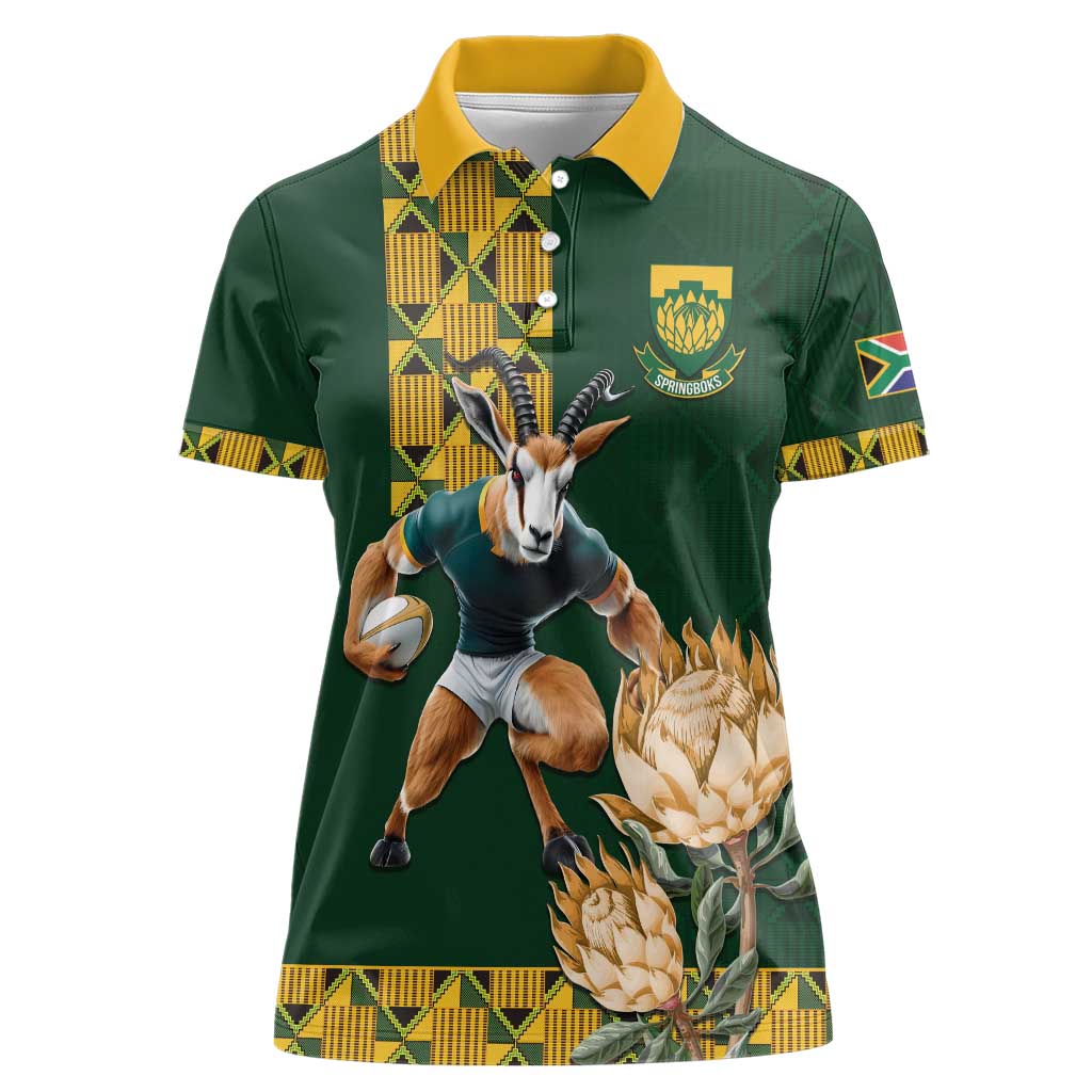 South Africa Rugby History World Champions Women Polo Shirt Springboks Make History - Wonder Print Shop