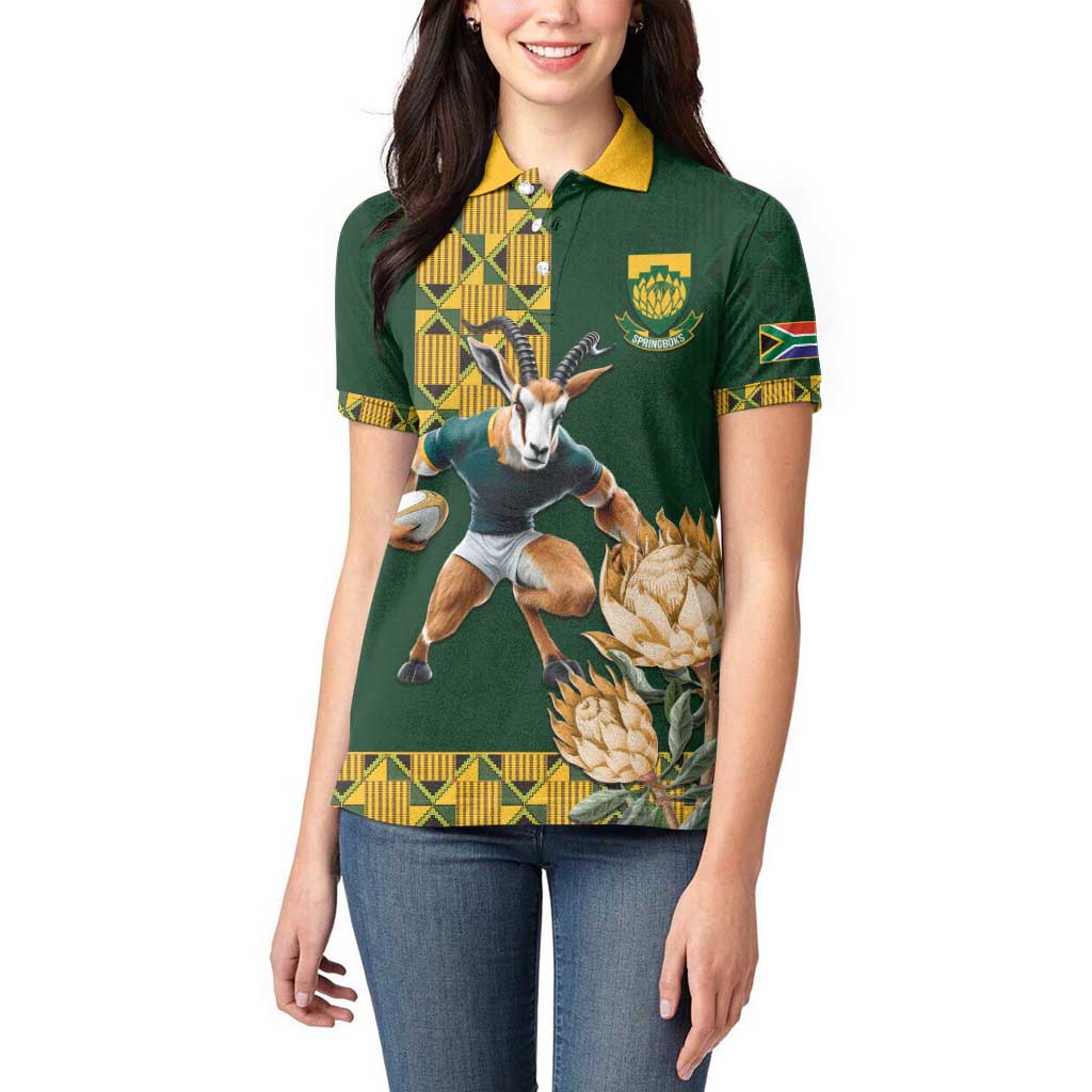 South Africa Rugby History World Champions Women Polo Shirt Springboks Make History - Wonder Print Shop