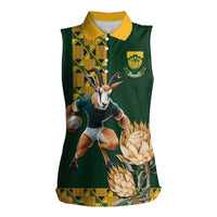 South Africa Rugby History World Champions Women Sleeveless Polo Shirt Springboks Make History - Wonder Print Shop
