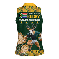 South Africa Rugby History World Champions Women Sleeveless Polo Shirt Springboks Make History - Wonder Print Shop