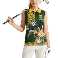 South Africa Rugby History World Champions Women Sleeveless Polo Shirt Springboks Make History - Wonder Print Shop