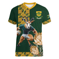 South Africa Rugby History World Champions Women V-Neck T-Shirt Springboks Make History - Wonder Print Shop