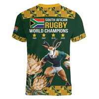 South Africa Rugby History World Champions Women V-Neck T-Shirt Springboks Make History - Wonder Print Shop