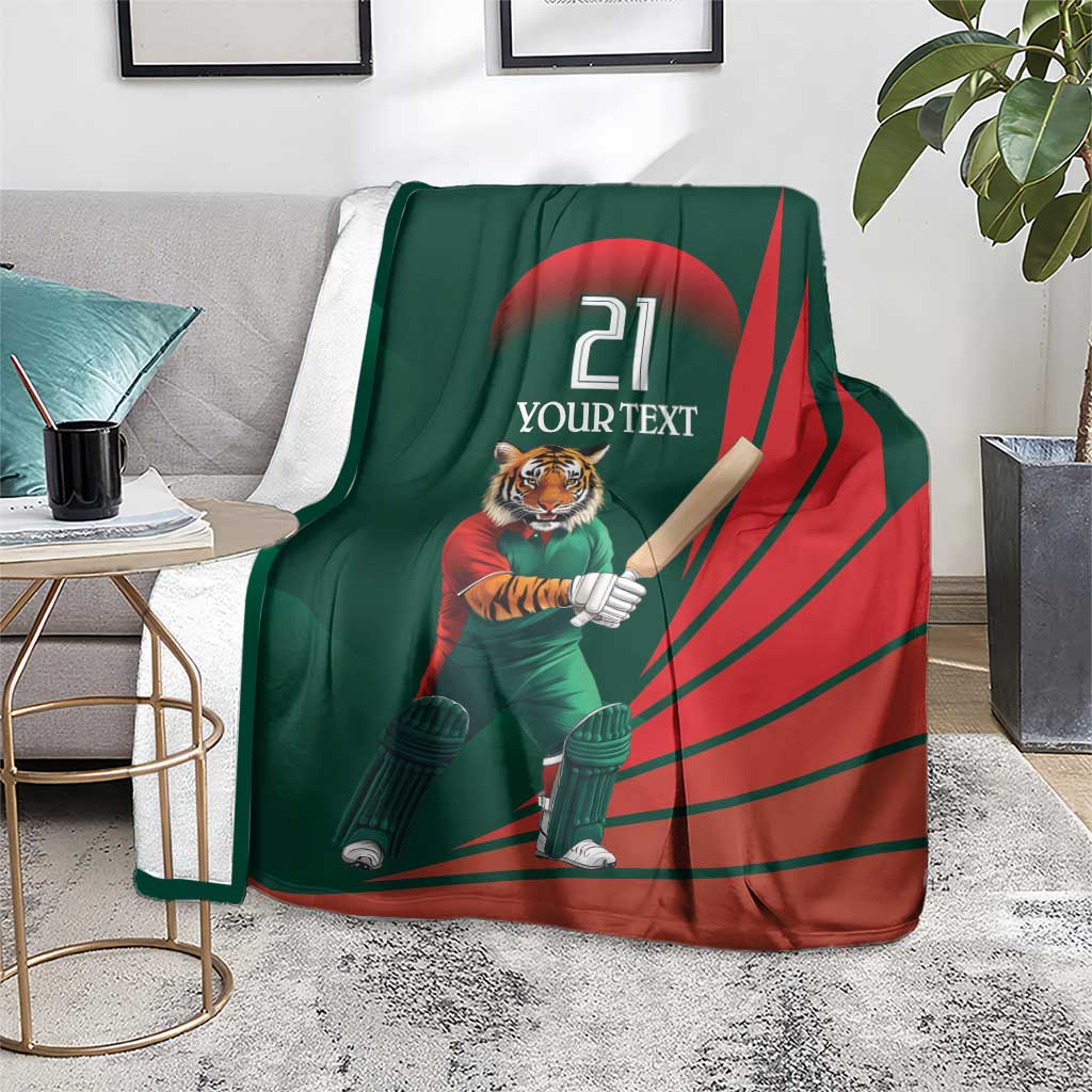 Bangladesh Cricket Custom Blanket The Tigers Mascot with Sporty Style