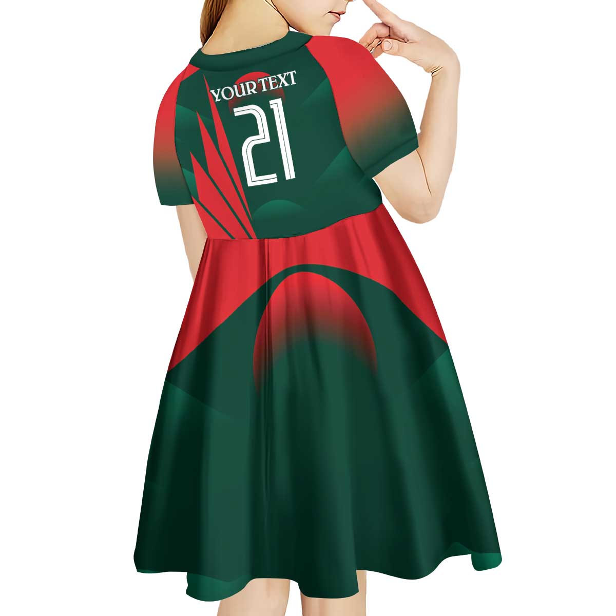 Bangladesh Cricket Custom Kid Short Sleeve Dress The Tigers Mascot with Sporty Style - Wonder Print Shop