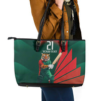 Bangladesh Cricket Custom Leather Tote Bag The Tigers Mascot with Sporty Style - Wonder Print Shop