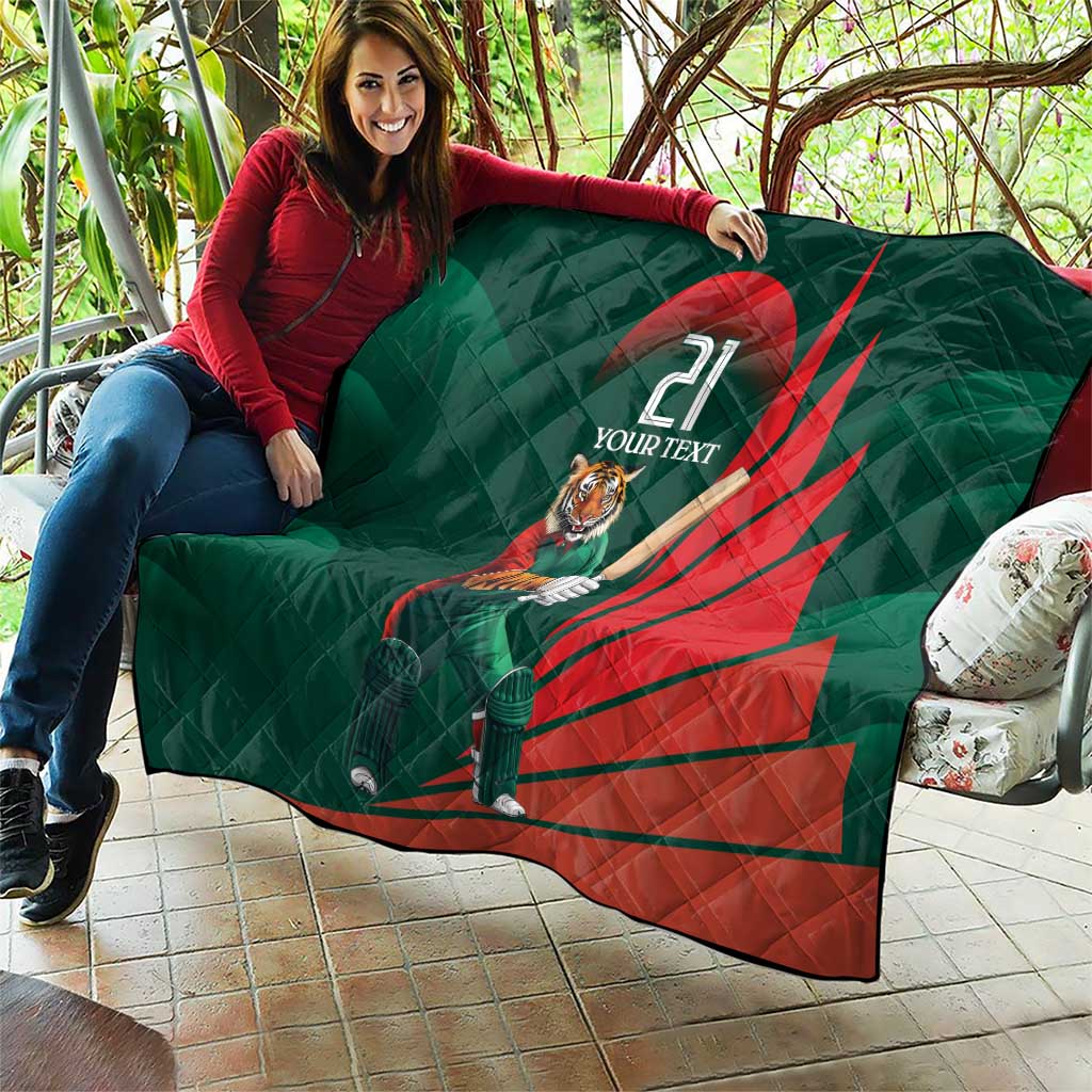 Bangladesh Cricket Custom Quilt The Tigers Mascot with Sporty Style - Wonder Print Shop