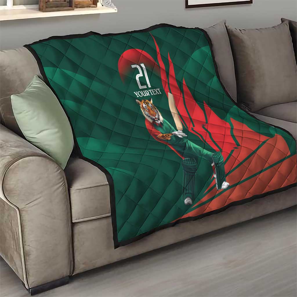 Bangladesh Cricket Custom Quilt The Tigers Mascot with Sporty Style - Wonder Print Shop