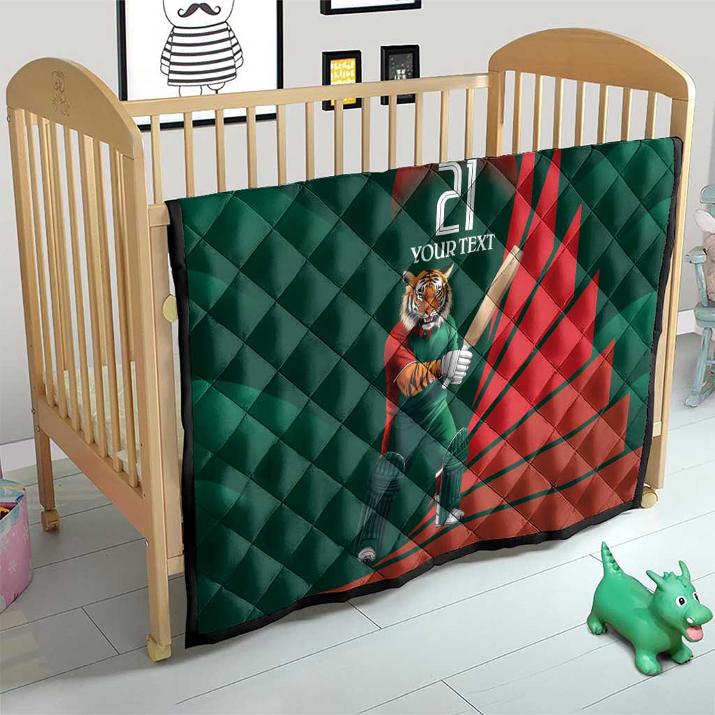Bangladesh Cricket Custom Quilt The Tigers Mascot with Sporty Style - Wonder Print Shop