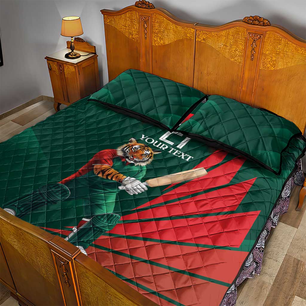 Bangladesh Cricket Custom Quilt Bed Set The Tigers Mascot with Sporty Style - Wonder Print Shop