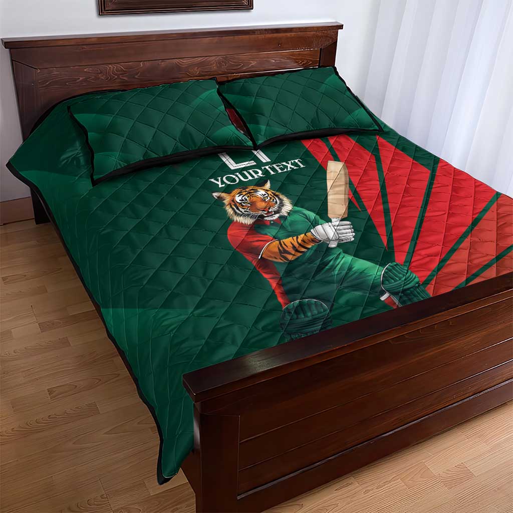 Bangladesh Cricket Custom Quilt Bed Set The Tigers Mascot with Sporty Style - Wonder Print Shop