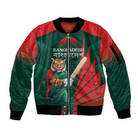 Bangladesh Cricket Custom Sleeve Zip Bomber Jacket The Tigers Mascot with Sporty Style - Wonder Print Shop