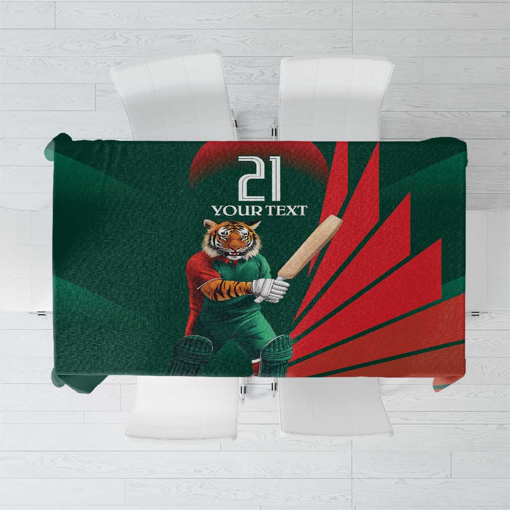 Bangladesh Cricket Custom Tablecloth The Tigers Mascot with Sporty Style - Wonder Print Shop